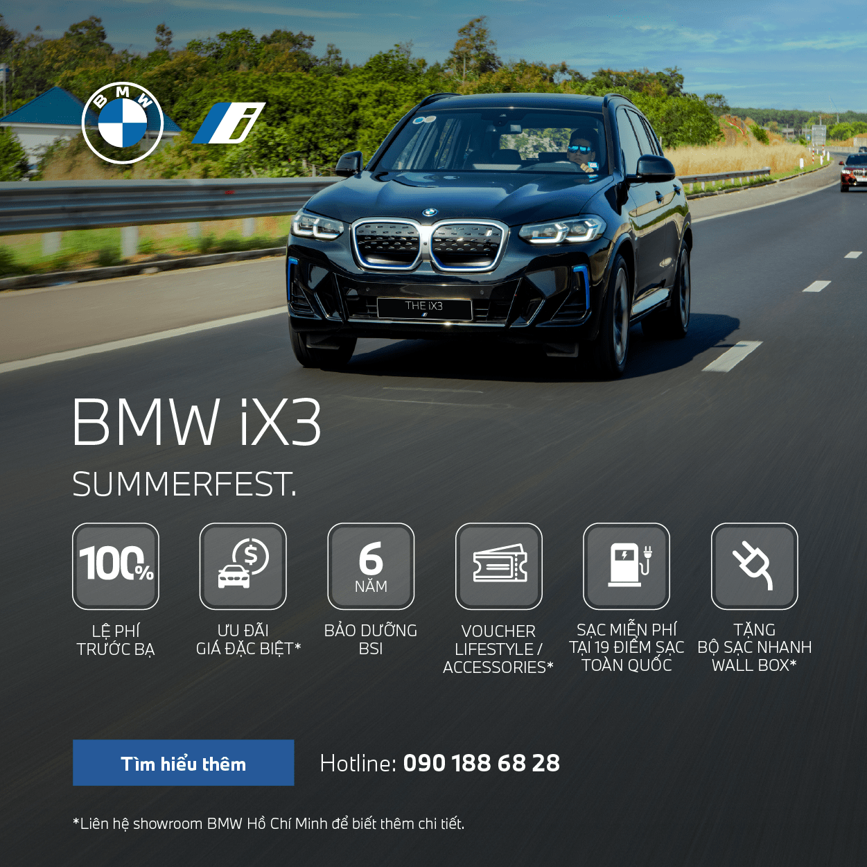 cbu bmw ix3 min 1 Summerfest - Tiên phong trong công nghệ xanh cùng BMW i4, BMW iX3 - An tâm vận hành xe trên mọi hành trình với hệ thống 19 điểm sạc